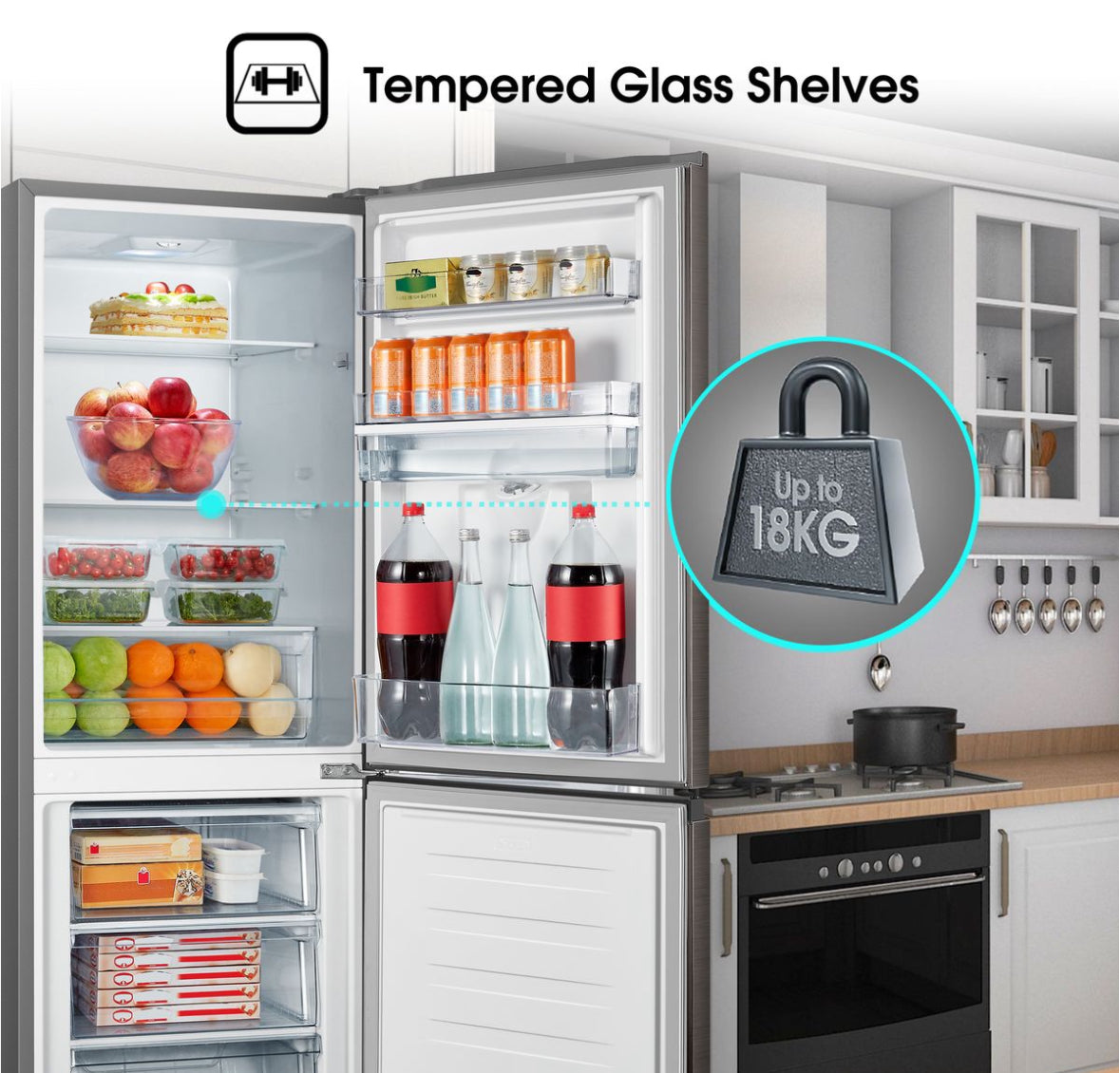 Hisense 222L Bottom Freezer Fridge with Water Dispenser - Titanium Inox